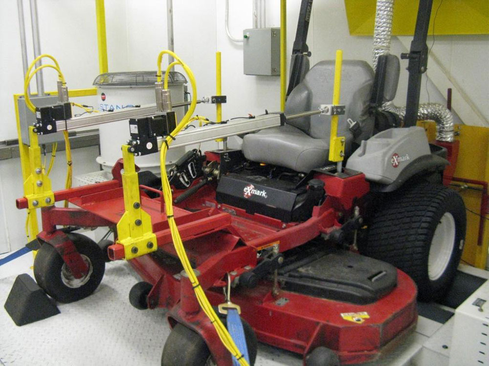 Riding mower custom chassis dynamometer EOL production validation test cell - Mustang Advanced Engineering Dynamometers