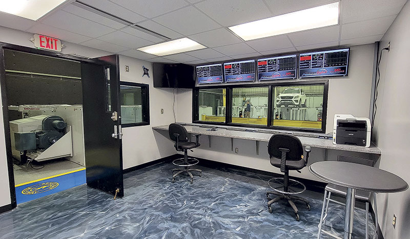 PowerDyne control room MAE Mileage Accumulation Testing services - Mustang Advanced Engineering Dynamometer